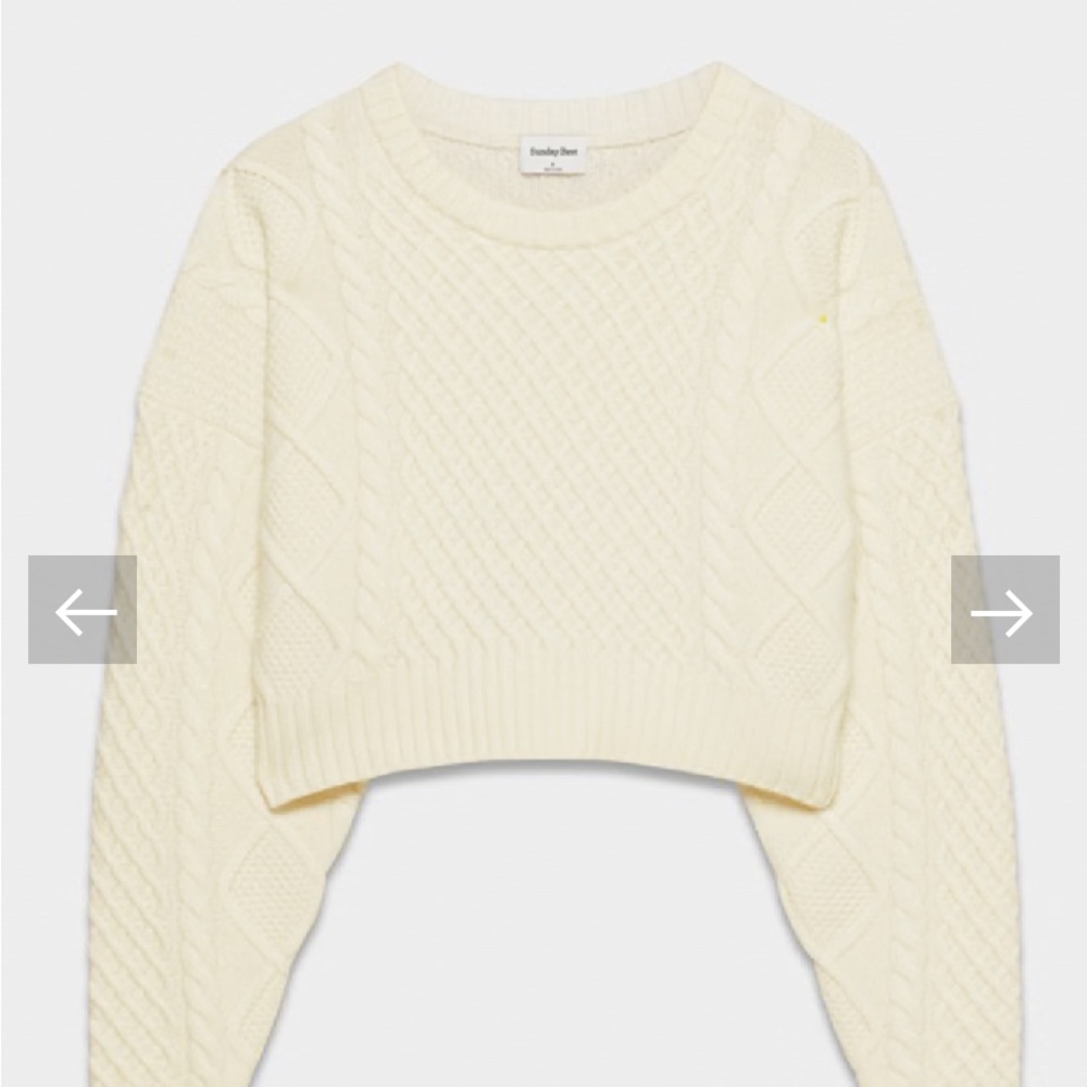 Sunday Best Cream Cable Knit Sweater